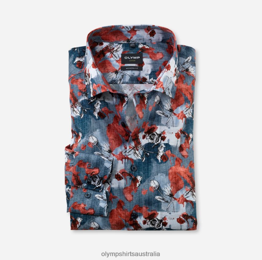 Clothing AU OLYMP Luxor Modern Fit, Business Shirt, Global Kent, Red T8882J1191