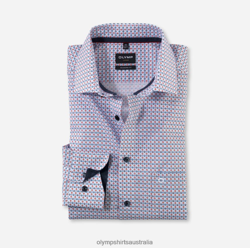 Clothing AU OLYMP Luxor Modern Fit, Business Shirt, Global Kent, Red T8882J1216