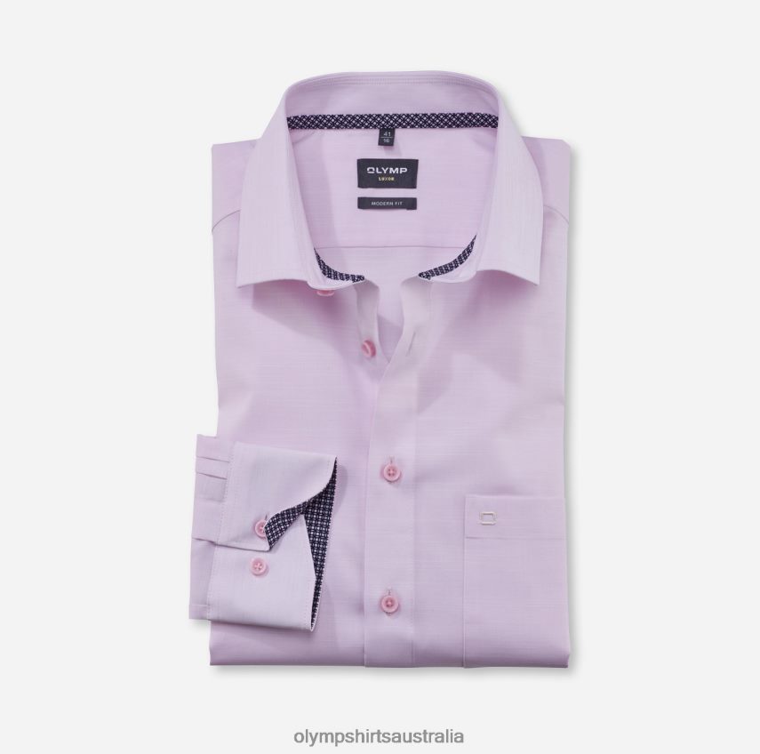 Clothing AU OLYMP Luxor Modern Fit, Business Shirt, Global Kent, Rose T8882J1314
