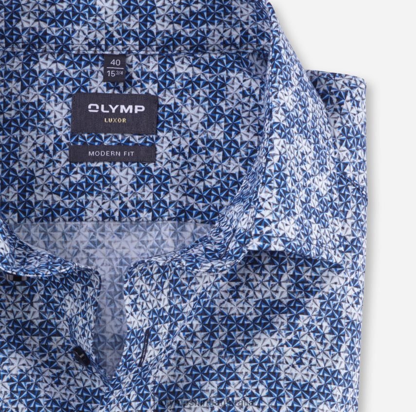 Clothing AU OLYMP Luxor Modern Fit, Business Shirt, Global Kent, Royal T8882J1000