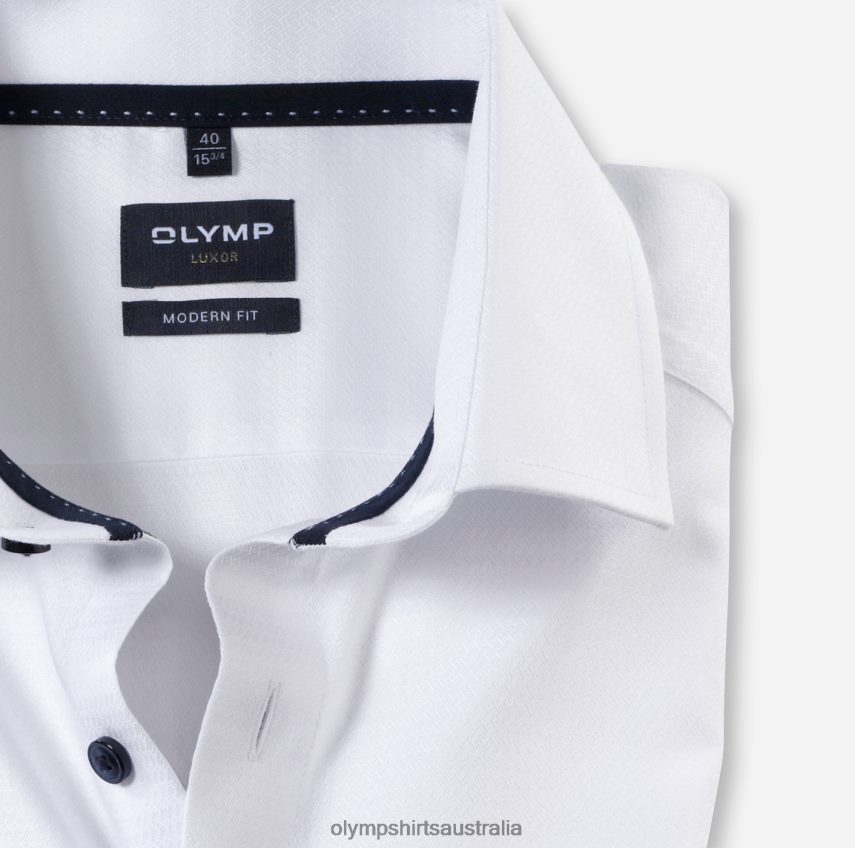 Clothing AU OLYMP Luxor Modern Fit, Business Shirt, Global Kent, White T8882J1258
