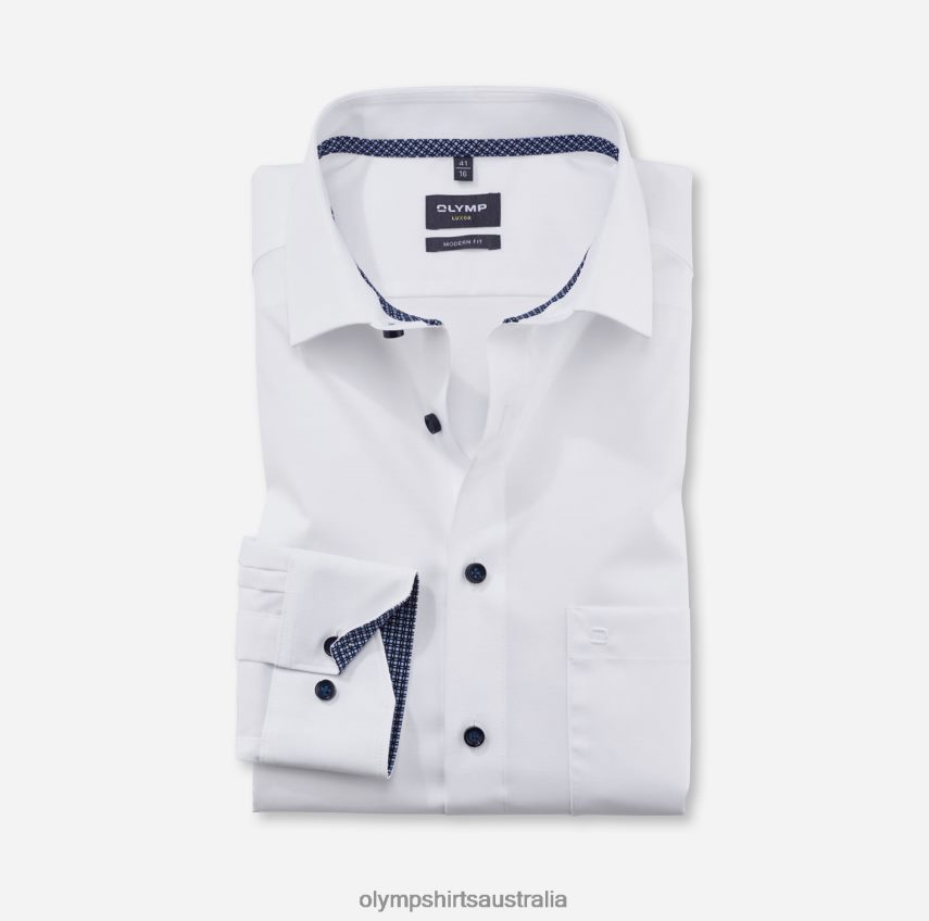 Clothing AU OLYMP Luxor Modern Fit, Business Shirt, Global Kent, White T8882J1290
