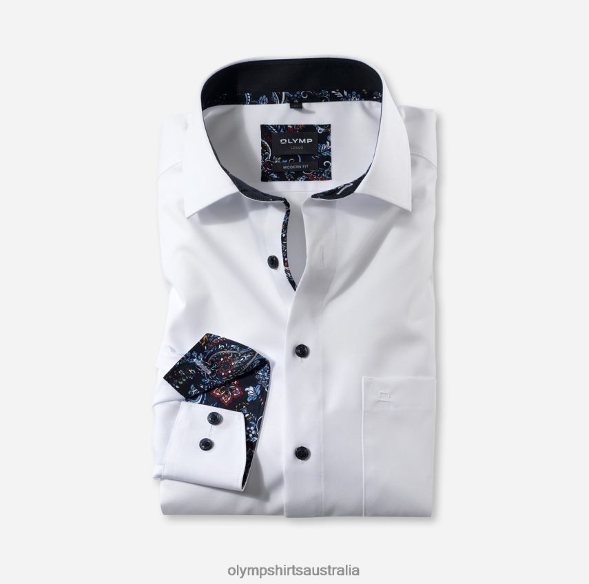 Clothing AU OLYMP Luxor Modern Fit, Business Shirt, Global Kent, White T8882J1293