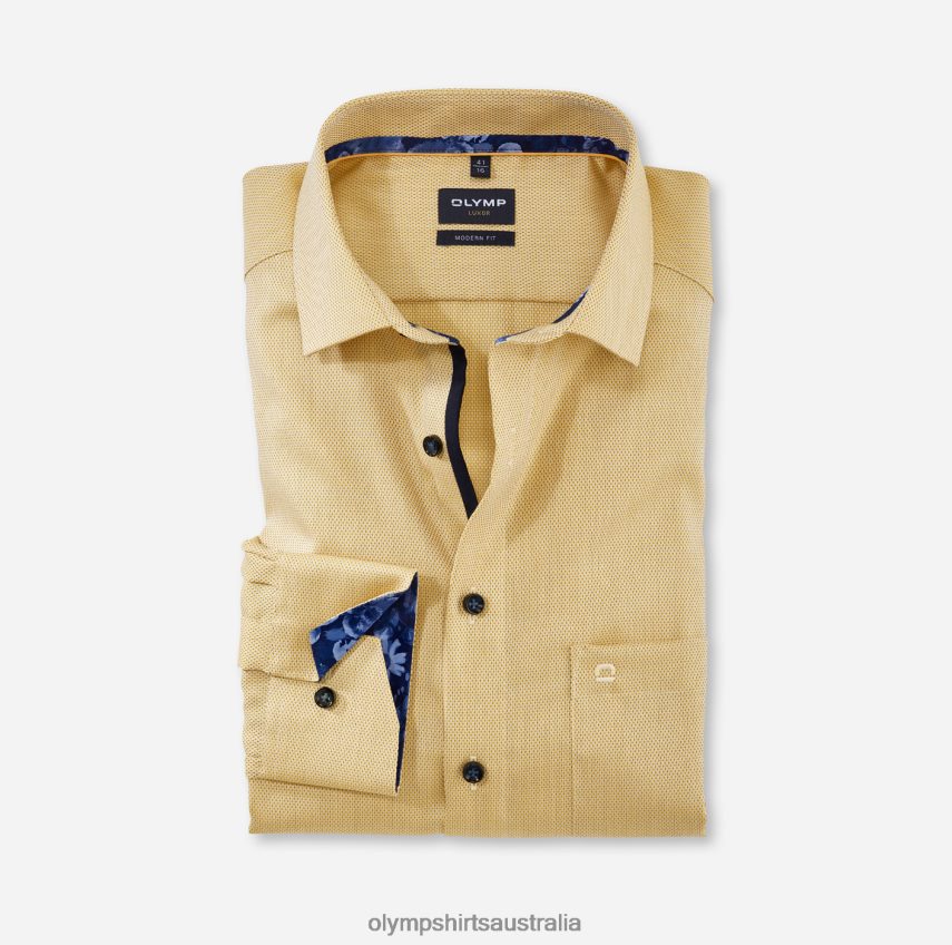 Clothing AU OLYMP Luxor Modern Fit, Business Shirt, Global Kent, Yellow T8882J1209