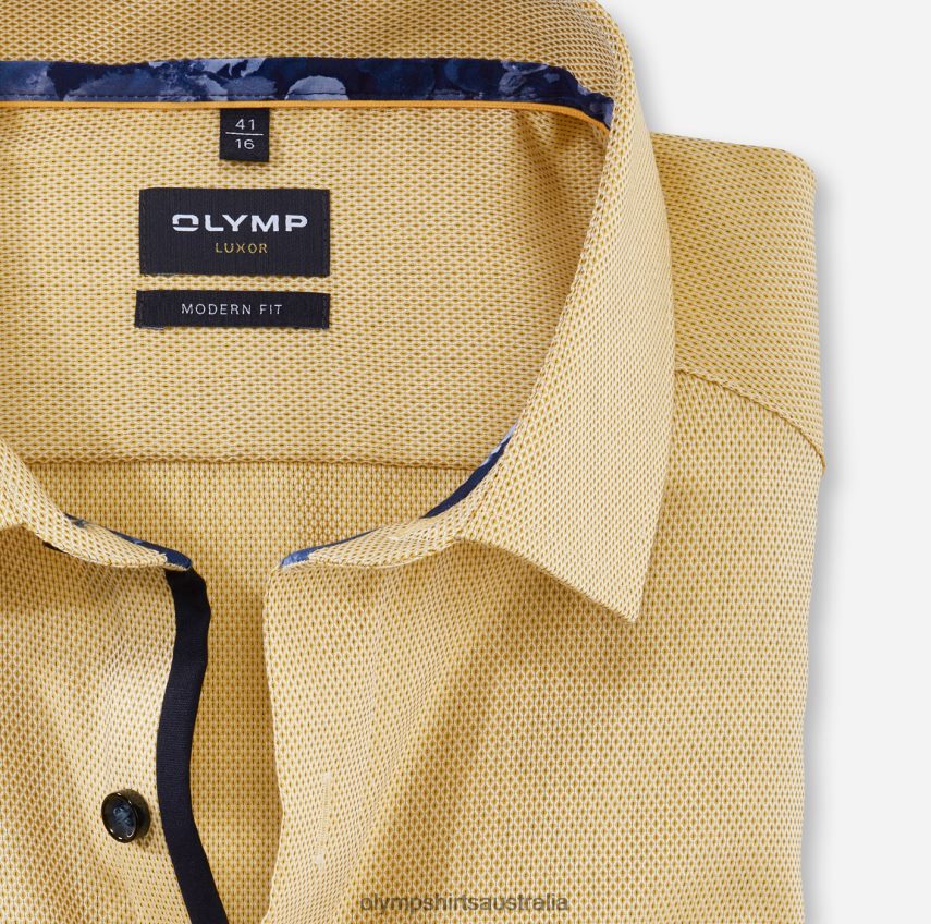 Clothing AU OLYMP Luxor Modern Fit, Business Shirt, Global Kent, Yellow T8882J1209