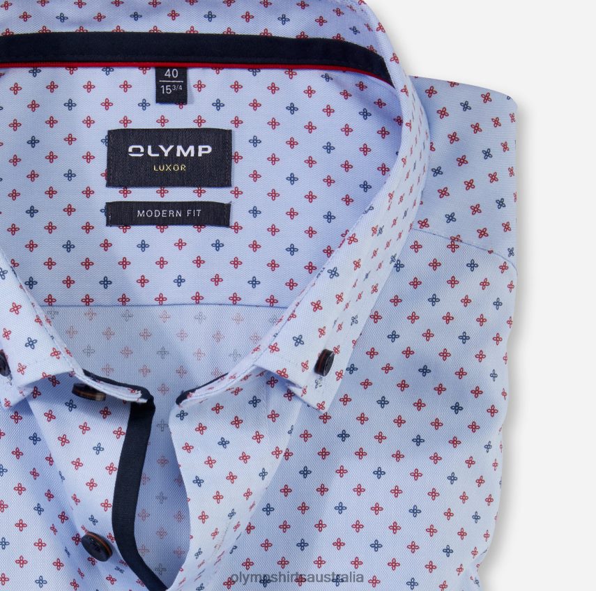 Clothing AU OLYMP Luxor Modern Fit, Business Shirt, Long Sleeve Extra Long, Button-Down, Red T8882J1428