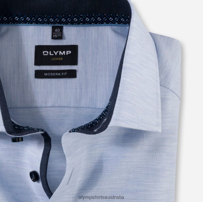 Clothing AU OLYMP Luxor Modern Fit, Business Shirt, Long Sleeve Extra Long, Global Kent, Bleu T8882J1433