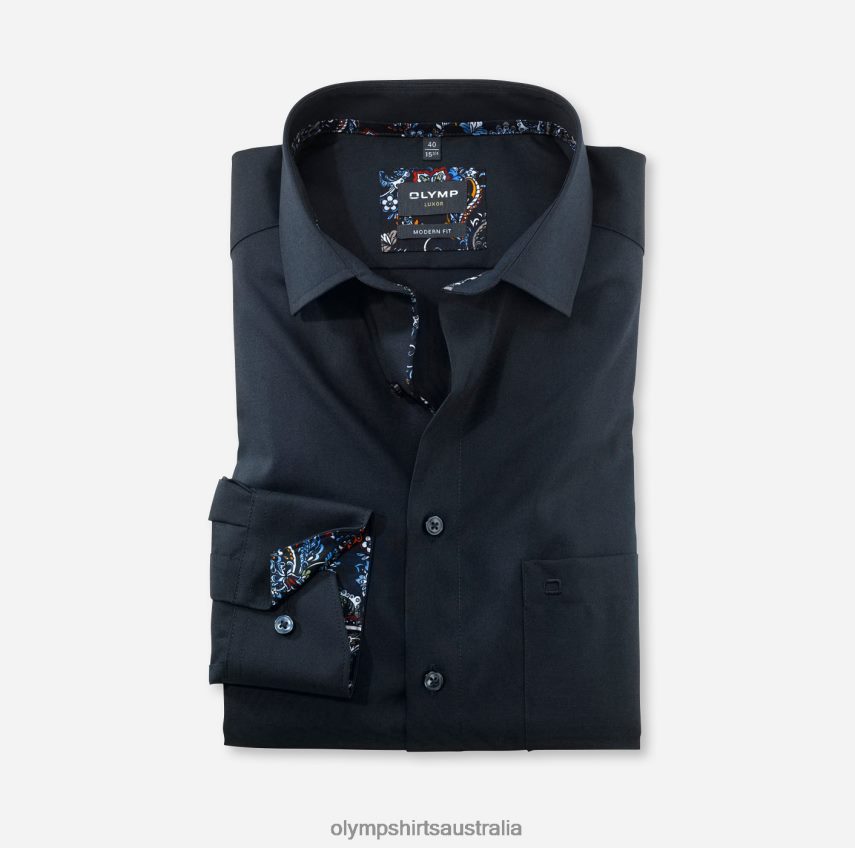 Clothing AU OLYMP Luxor Modern Fit, Business Shirt, Long Sleeve Extra Long, Global Kent, Cobalt T8882J1425