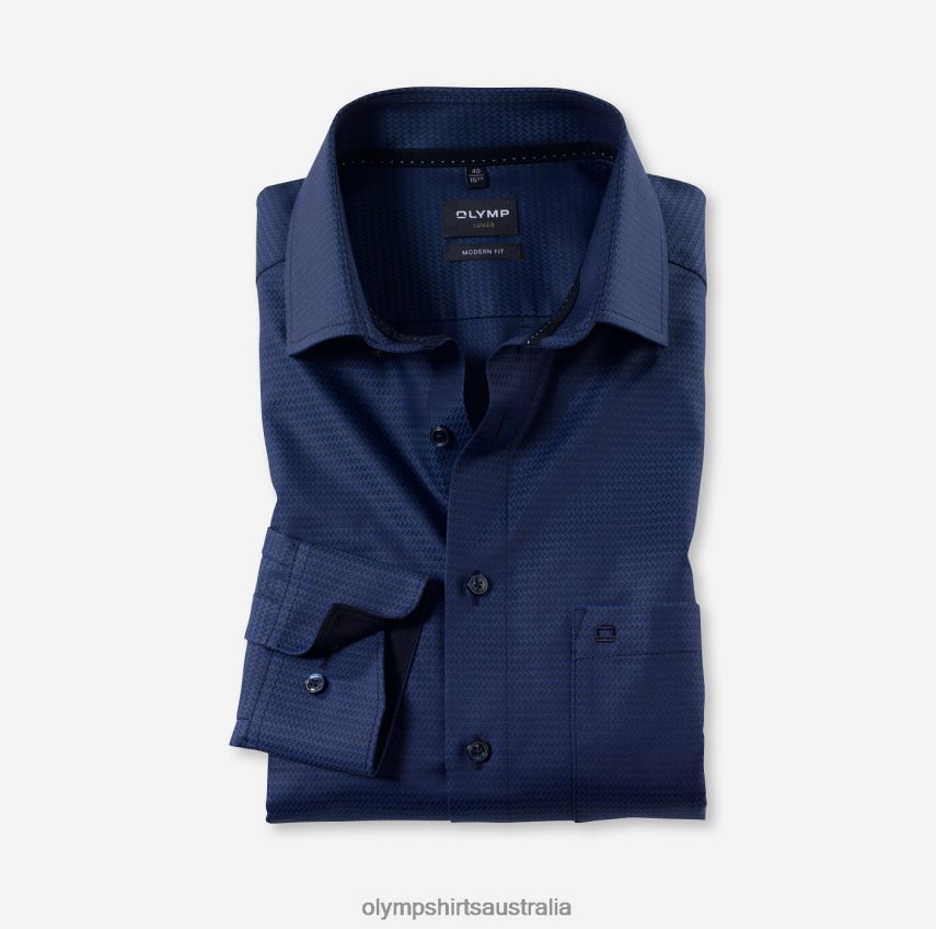 Clothing AU OLYMP Luxor Modern Fit, Business Shirt, Long Sleeve Extra Long, Global Kent, Marine T8882J1415