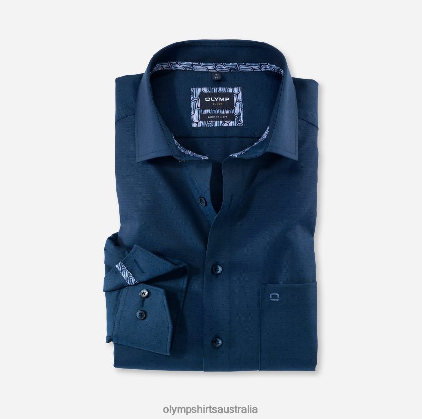 Clothing AU OLYMP Luxor Modern Fit, Business Shirt, Long Sleeve Extra Long, Global Kent, Marine T8882J1441