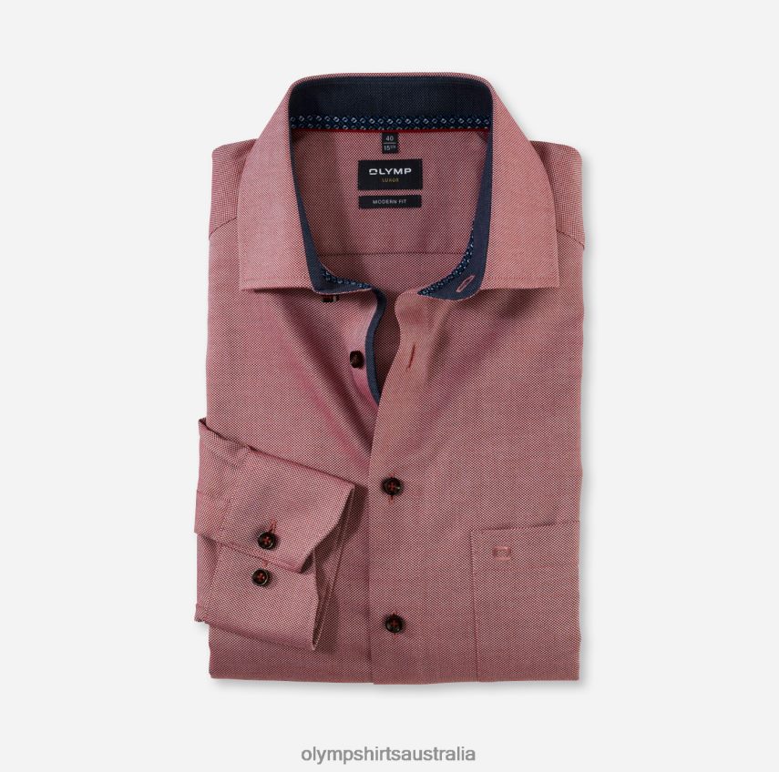 Clothing AU OLYMP Luxor Modern Fit, Business Shirt, Long Sleeve Extra Long, Global Kent, Red T8882J1437