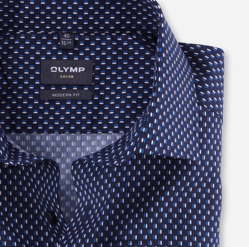 Clothing AU OLYMP Luxor Modern Fit, Business Shirt, Long Sleeve Extra Long, Global Kent, Royal T8882J1406