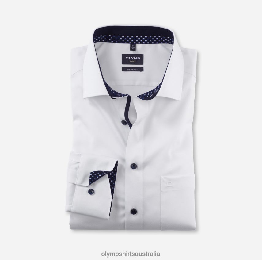 Clothing AU OLYMP Luxor Modern Fit, Business Shirt, Long Sleeve Extra Long, Global Kent, White T8882J1402