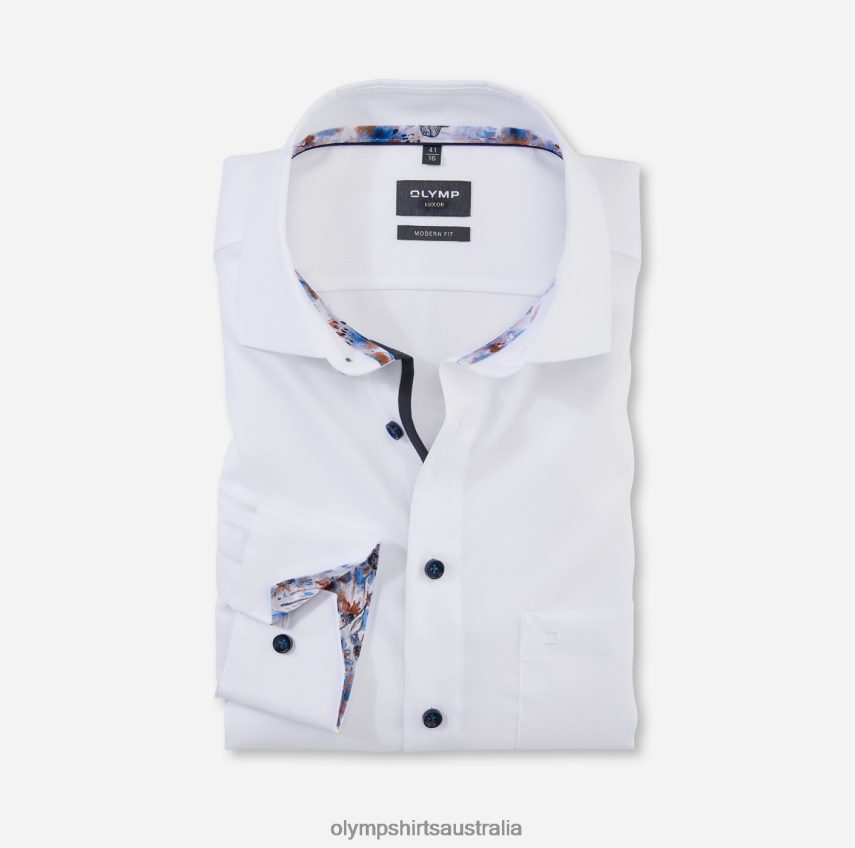 Clothing AU OLYMP Luxor Modern Fit, Business Shirt, Long Sleeve Extra Long, Global Kent, White T8882J1429