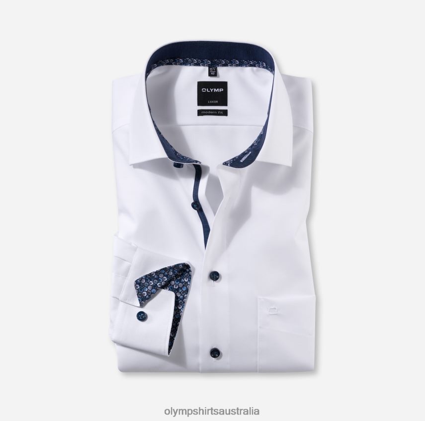 Clothing AU OLYMP Luxor Modern Fit, Business Shirt, Long Sleeve Extra Long, Global Kent, White T8882J1444