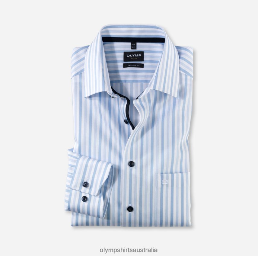 Clothing AU OLYMP Luxor Modern Fit, Business Shirt, New Kent, Bleu T8882J1193