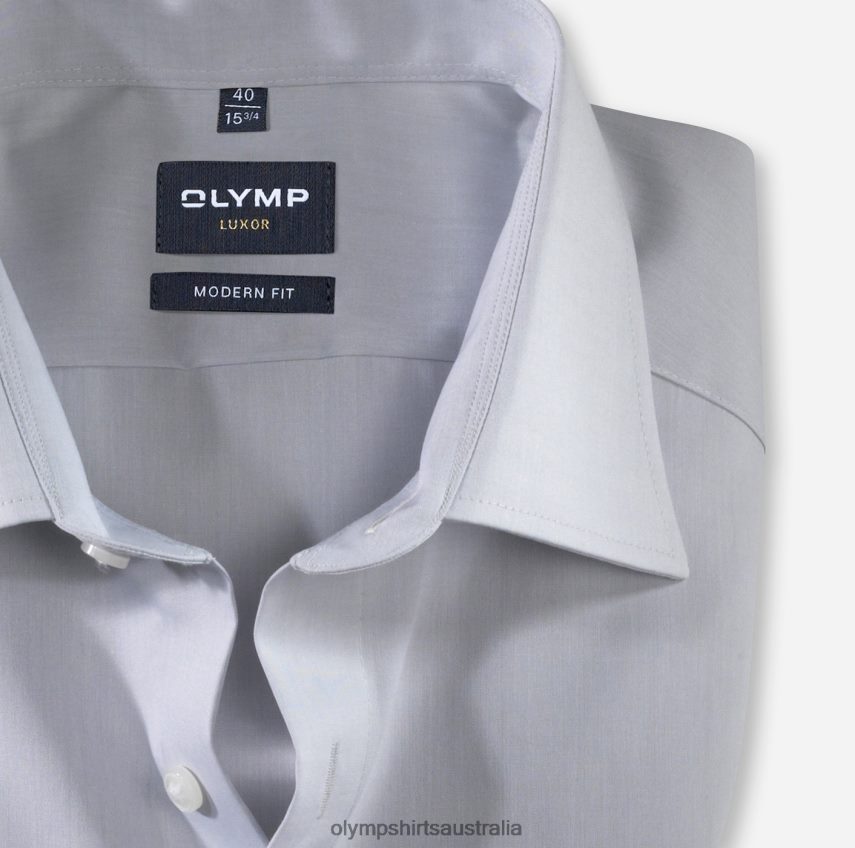 Clothing AU OLYMP Luxor Modern Fit, Business Shirt, New Kent, Silver Grey T8882J1385