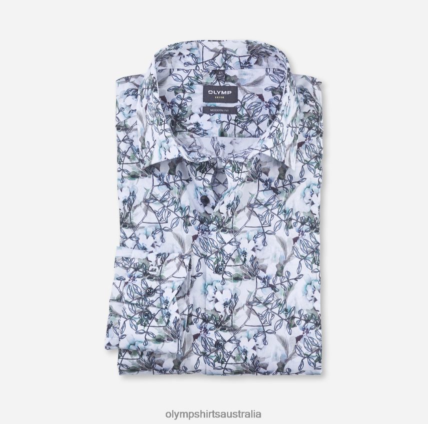 Clothing AU OLYMP Luxor Modern Fit, Business Shirt, Under Button-Down, Aqua T8882J1118