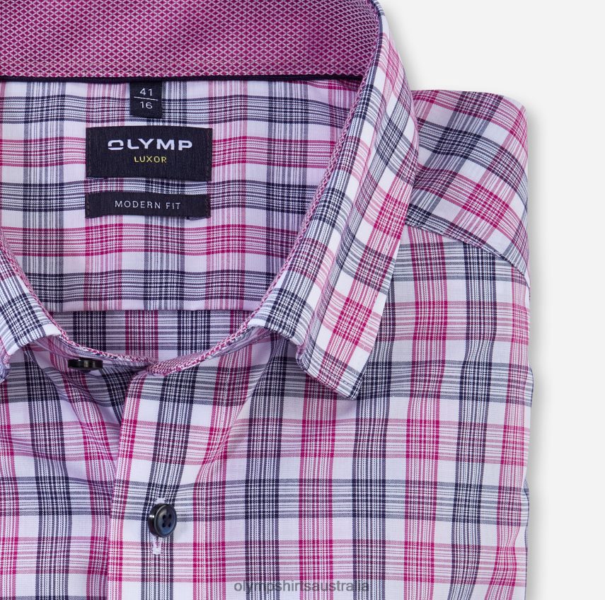 Clothing AU OLYMP Luxor Modern Fit, Business Shirt, Under Button-Down, Fuchsia T8882J1026