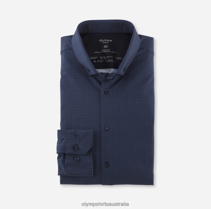 Clothing AU OLYMP No. Six 24/Seven Super Slim, Business Shirt, Button-Down, Marine T8882J204