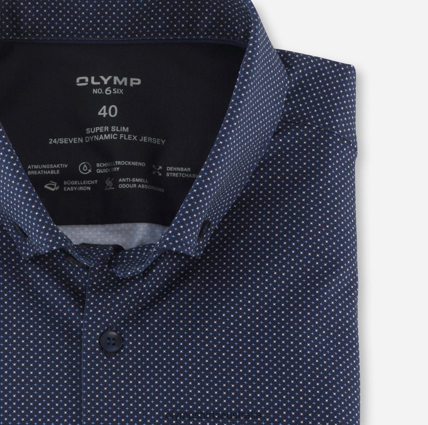 Clothing AU OLYMP No. Six 24/Seven Super Slim, Business Shirt, Button-Down, Marine T8882J204