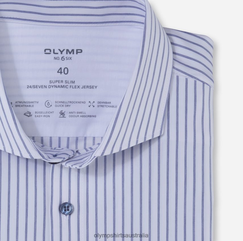 Clothing AU OLYMP No. Six 24/Seven Super Slim, Business Shirt, Cutaway, Royal T8882J22