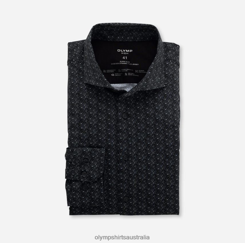 Clothing AU OLYMP No. Six 24/Seven Super Slim, Business Shirt, Kent, Anthracite T8882J238