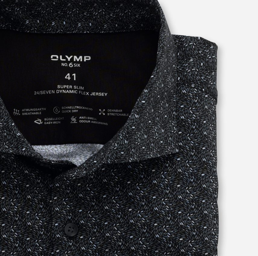 Clothing AU OLYMP No. Six 24/Seven Super Slim, Business Shirt, Kent, Anthracite T8882J238