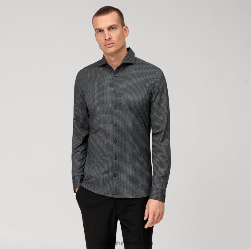 Clothing AU OLYMP No. Six 24/Seven Super Slim, Business Shirt, Kent, Black T8882J100