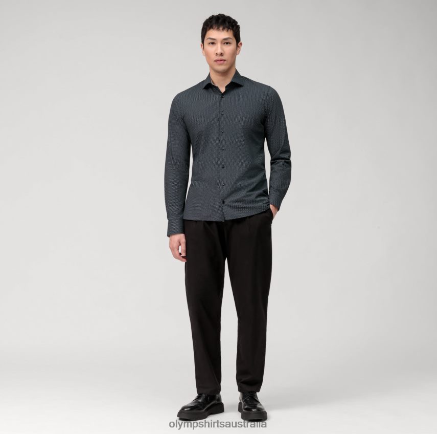 Clothing AU OLYMP No. Six 24/Seven Super Slim, Business Shirt, Kent, Black T8882J124