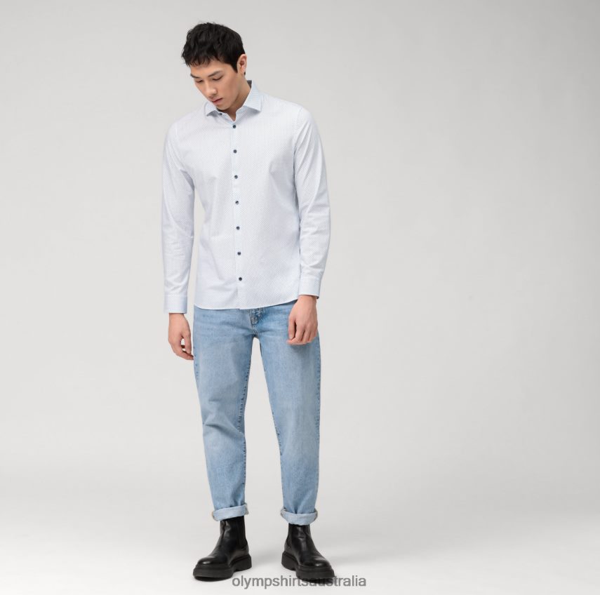 Clothing AU OLYMP No. Six 24/Seven Super Slim, Business Shirt, Kent, Bleu T8882J127