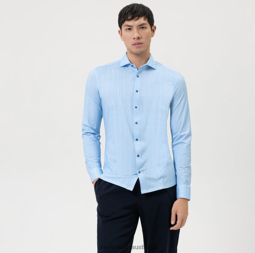 Clothing AU OLYMP No. Six 24/Seven Super Slim, Business Shirt, Kent, Bleu T8882J5