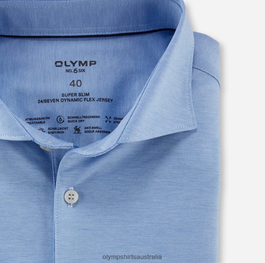Clothing AU OLYMP No. Six 24/Seven Super Slim, Business Shirt, Kent, Blue T8882J9