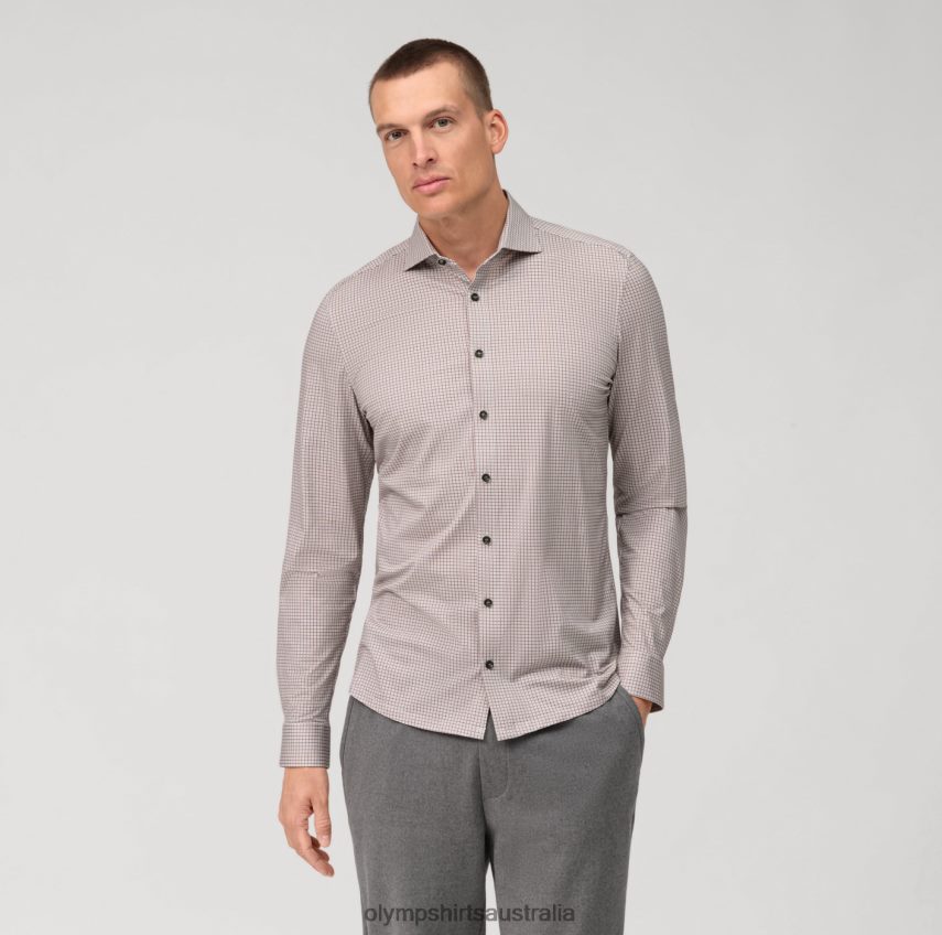 Clothing AU OLYMP No. Six 24/Seven Super Slim, Business Shirt, Kent, Dark Red T8882J116