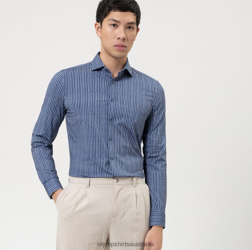 Clothing AU OLYMP No. Six 24/Seven Super Slim, Business Shirt, Kent, Marine T8882J105