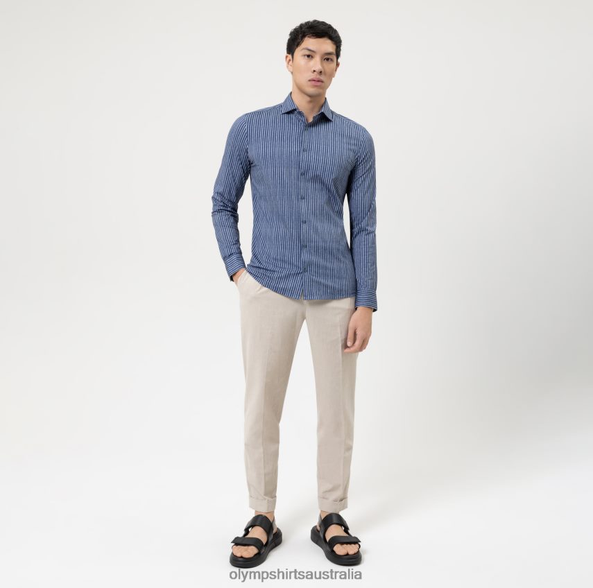 Clothing AU OLYMP No. Six 24/Seven Super Slim, Business Shirt, Kent, Marine T8882J105