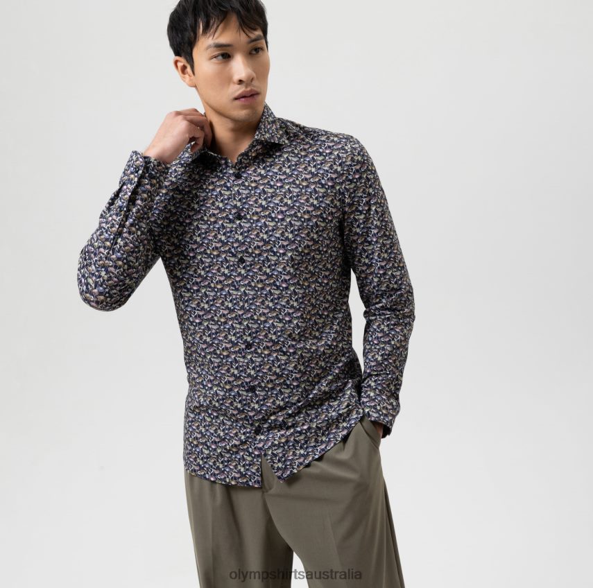 Clothing AU OLYMP No. Six 24/Seven Super Slim, Business Shirt, Kent, Marine T8882J170