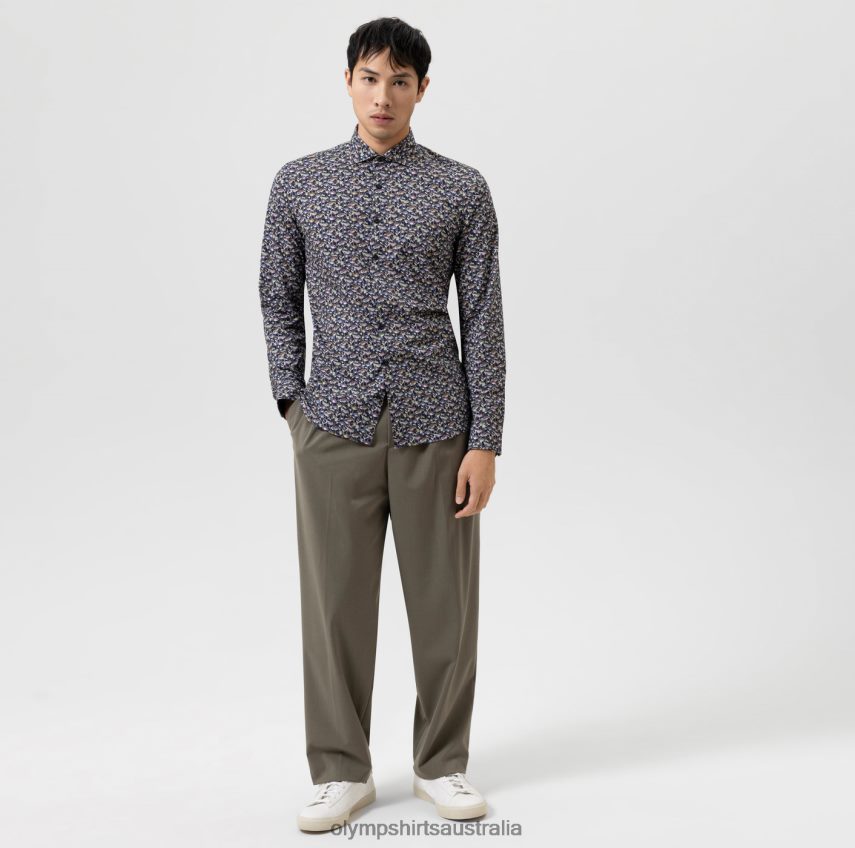 Clothing AU OLYMP No. Six 24/Seven Super Slim, Business Shirt, Kent, Marine T8882J170