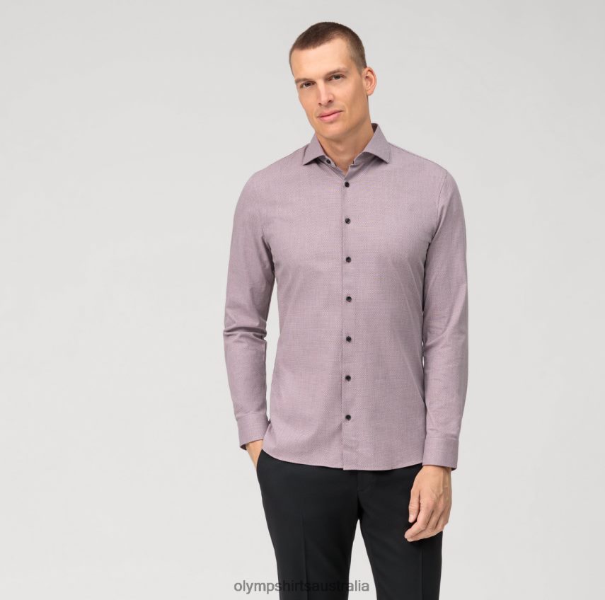 Clothing AU OLYMP No. Six 24/Seven Super Slim, Business Shirt, Kent, Mauve T8882J115