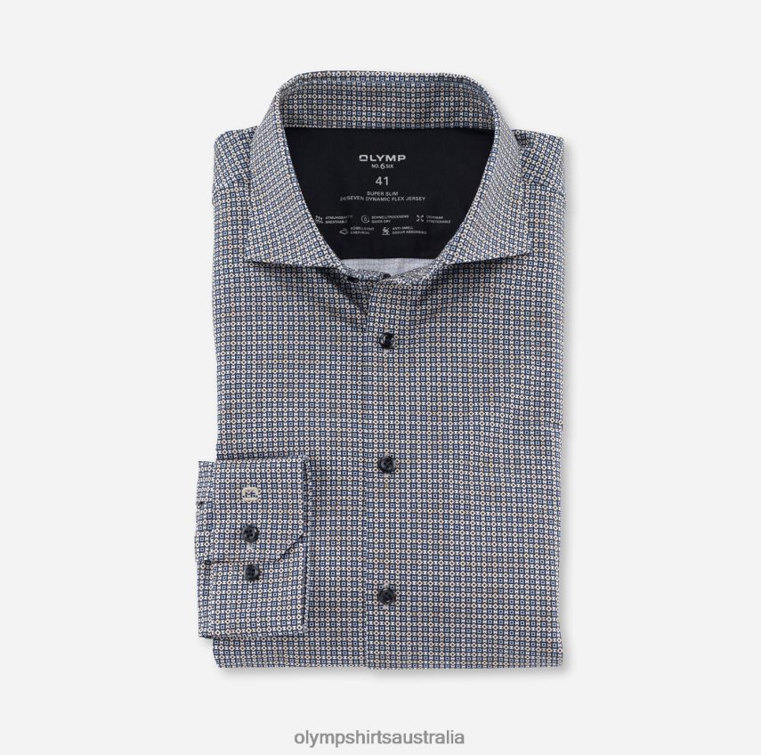 Clothing AU OLYMP No. Six 24/Seven Super Slim, Business Shirt, Kent, Natural T8882J155