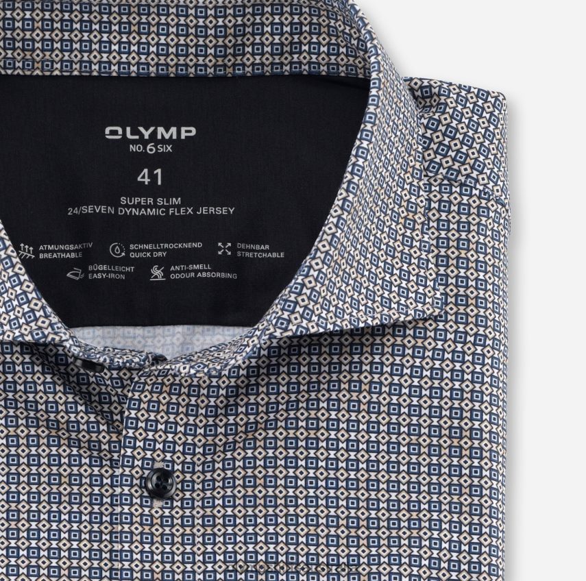 Clothing AU OLYMP No. Six 24/Seven Super Slim, Business Shirt, Kent, Natural T8882J155