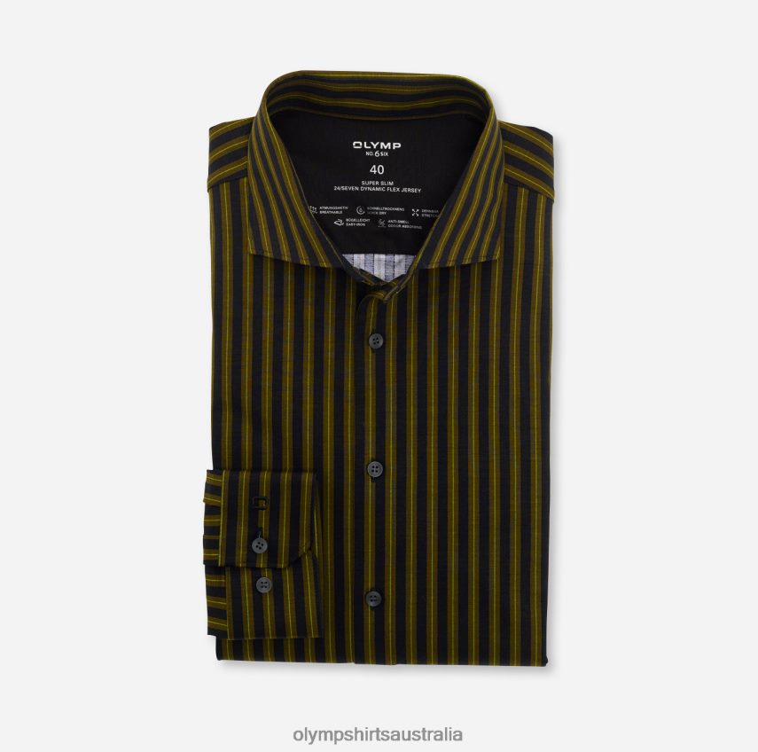 Clothing AU OLYMP No. Six 24/Seven Super Slim, Business Shirt, Kent, Olive T8882J206