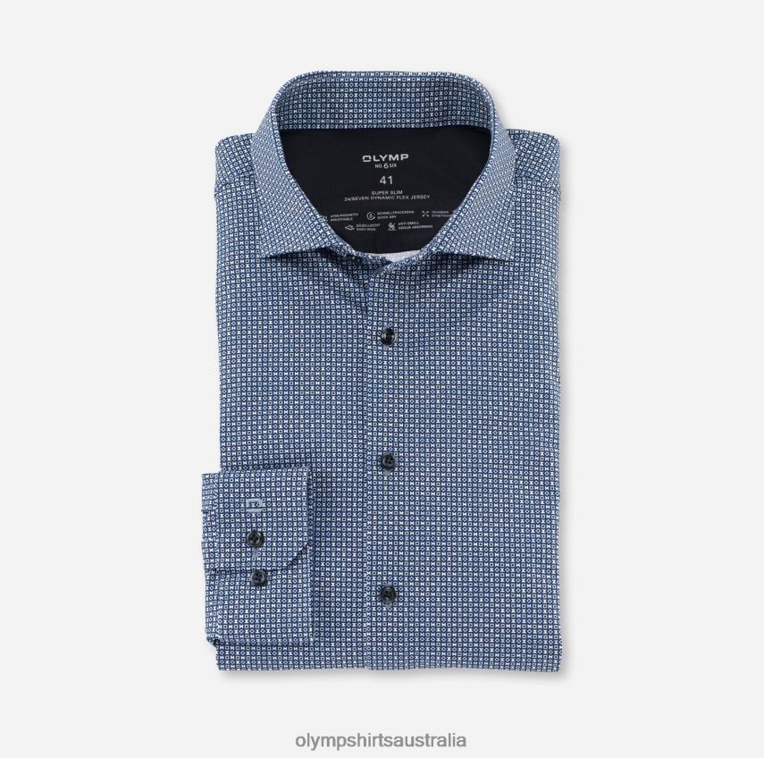 Clothing AU OLYMP No. Six 24/Seven Super Slim, Business Shirt, Kent, Royal T8882J86