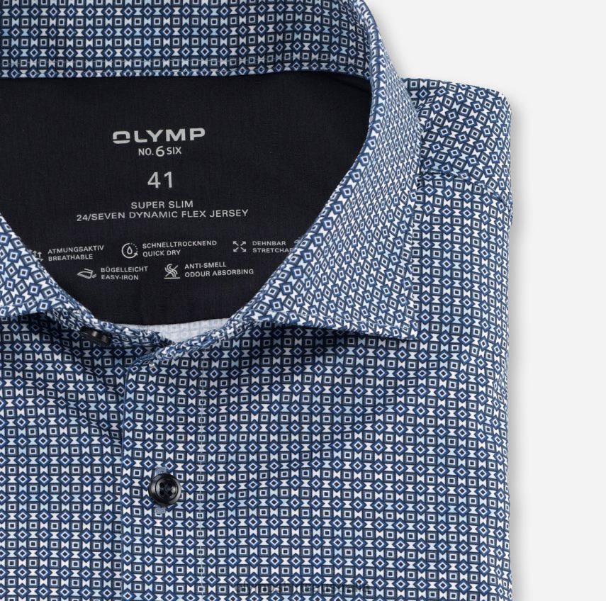 Clothing AU OLYMP No. Six 24/Seven Super Slim, Business Shirt, Kent, Royal T8882J86
