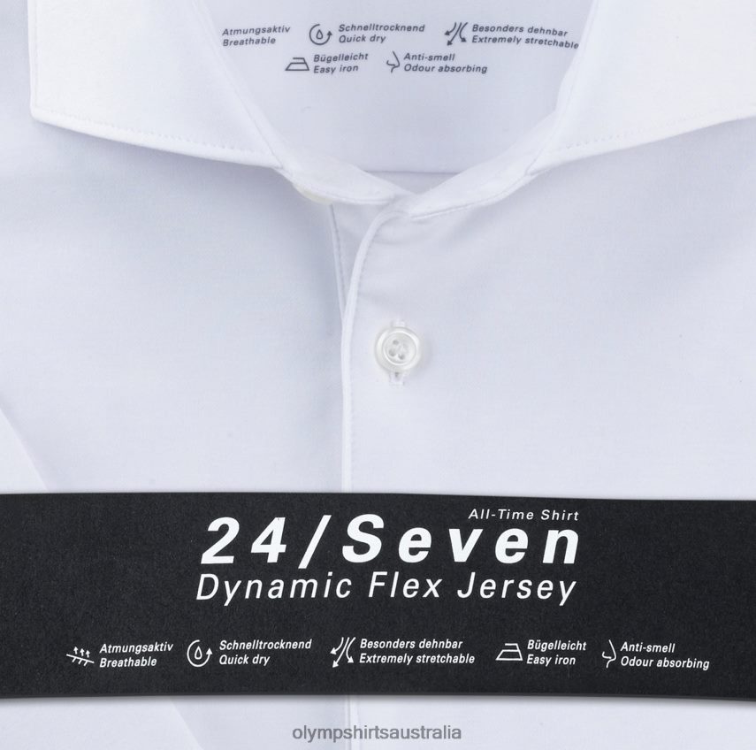 Clothing AU OLYMP No. Six 24/Seven Super Slim, Business Shirt, Kent, White T8882J261