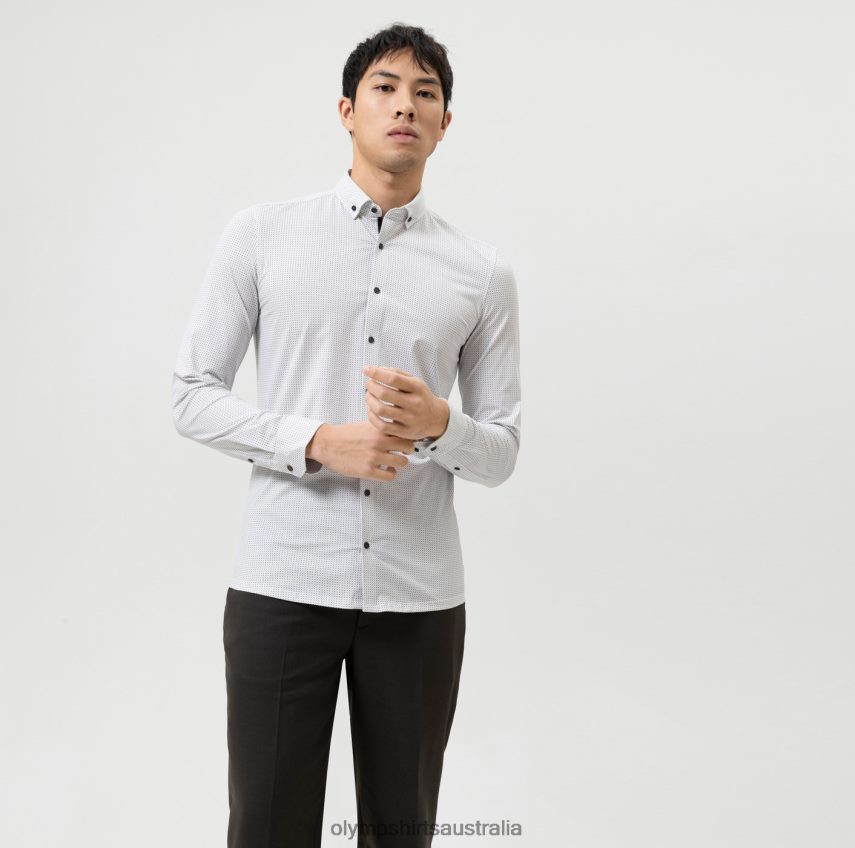 Clothing AU OLYMP No. Six 24/Seven Super Slim, Business Shirt, Long Sleeve Extra Long, Button-Down, Black T8882J331