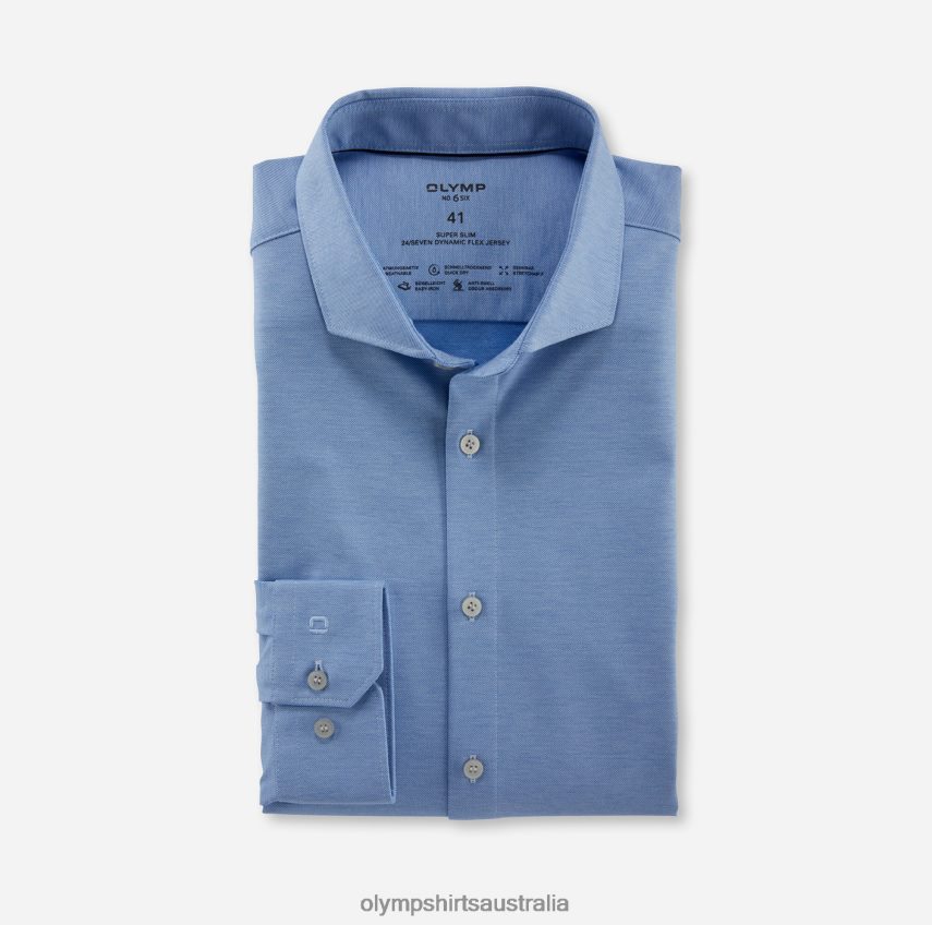 Clothing AU OLYMP No. Six 24/Seven Super Slim, Business Shirt, Long Sleeve Extra Long, Cutaway, Blue T8882J318