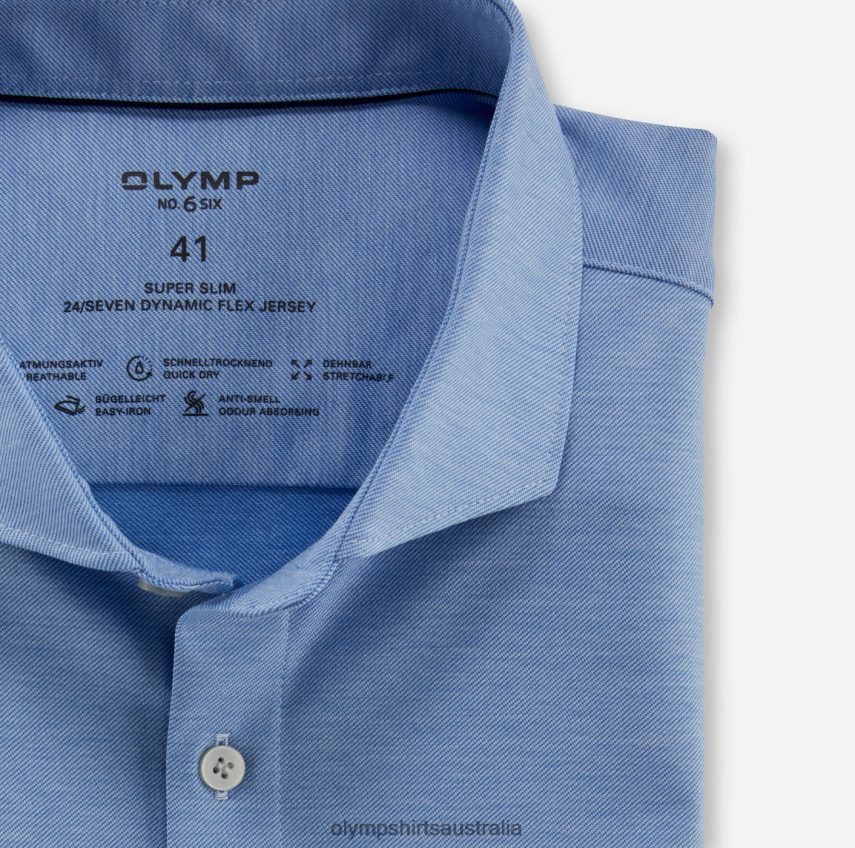 Clothing AU OLYMP No. Six 24/Seven Super Slim, Business Shirt, Long Sleeve Extra Long, Cutaway, Blue T8882J318