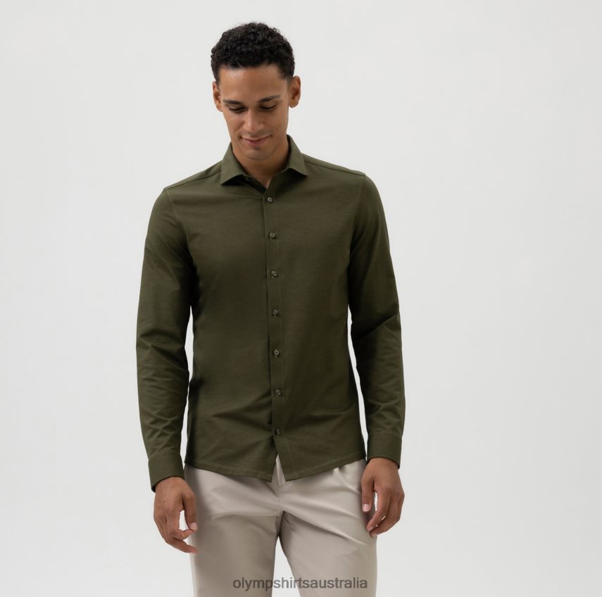 Clothing AU OLYMP No. Six 24/Seven Super Slim, Business Shirt, Long Sleeve Extra Long, Kent, Olive T8882J336