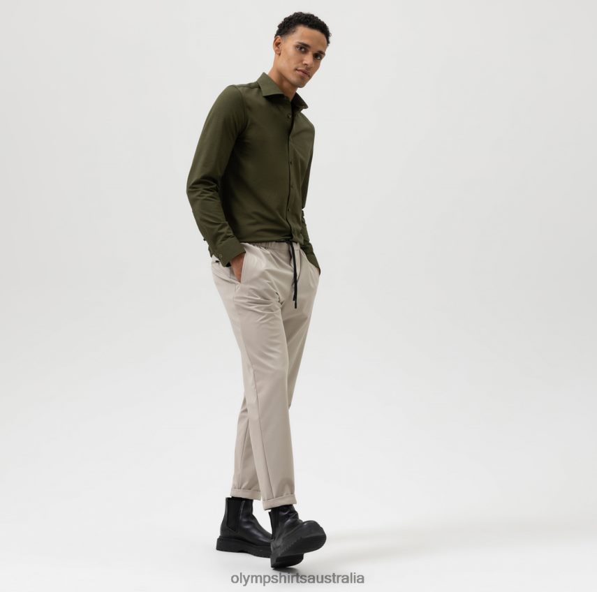 Clothing AU OLYMP No. Six 24/Seven Super Slim, Business Shirt, Long Sleeve Extra Long, Kent, Olive T8882J336